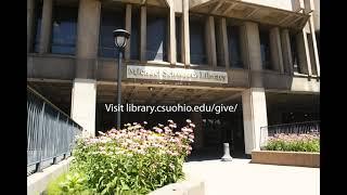 Cleveland State University students discuss the Michael Schwartz Library