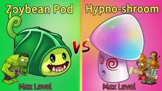 PvZ 2 Gameplay  Zoybean Pod vs Hypno-shroom  (Max Level Plant Vs Plant)