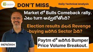 Market లో Bulls Comeback rally. ఎటు turn అవ్వబోతోంది? | Paytm లో జరిగిన Bumper Volume