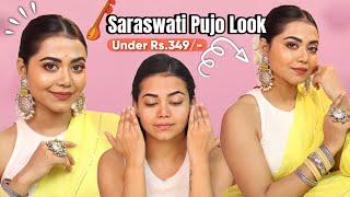 Saraswati Pujo Makeup under 349/-  | Wearable & Easy to Create 