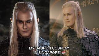 Brought my SAURON cosplay in SINGAPORE to meet the casts of #TheRingsofPower | Prince De Guzman