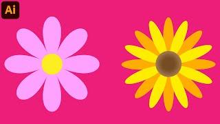 How to Draw Flowers - Adobe Illustrator Tutorial