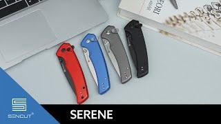 SENCUT Serene Flipper & Button Lock & Thumb Stud Knife with Aluminum Handle