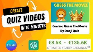 How To Make Money with Faceless Channel Creating Bulk QUIZ Videos For FREE using AI