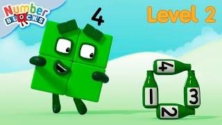 Ten Green Bottles | Full Episode - S2 E15 | Numberblocks (Level 2 - Orange 🟠)