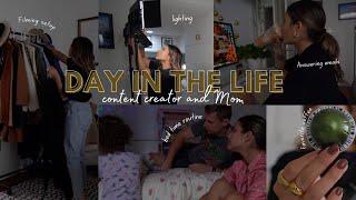 *REALISTIC* DAY IN THE LIFE - as a mom + content creator, filming setup, tips, behind the scenes