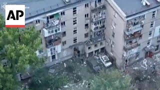 Aftermath of Russian airstrike in Mykolaiv, Ukraine. At least three dead