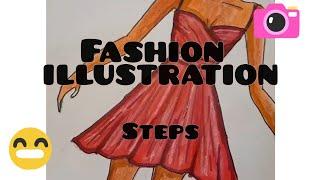 fashion illustration steps with kh illustratiions