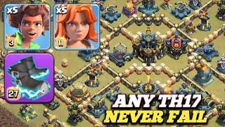 Epic Strategy! Th17 Root rider Valkyrie Attack Strategy/ Best Th17 attack strategy