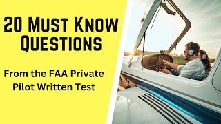 20 MUST-KNOW Private Pilot Written Exam Questions | Hardest FAA Written Test Questions Answered