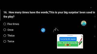 How many times have the words, This is your big surprise' been used in the play?