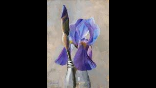 Time Lapse Oil Painting Demo - Iris - Part One