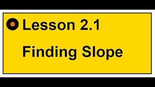 ALG1 Lesson 2.1 Finding Slope