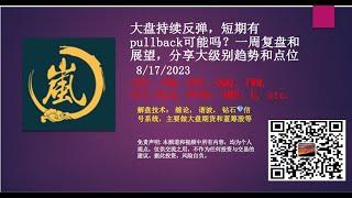 大盘持续反弹，短期有pullback可能吗？一周复盘和展望，分享大级别趋势和点位 /ES，/NQ，SPY，QQQ，IWM, TLT,TSLA, NVDA，AMD，U, etc.