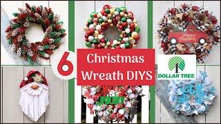 6 Holiday CHRISTMAS WREATHS DIY | DOLLAR TREE WREATH | SANTA GNOME | PINE CONE | WINTER DIY DECOR