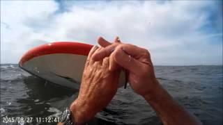 Broken windsurfing boom-self rescue