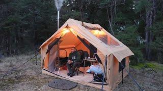 Winter Tent Camping In Freezing Weather Inflatable Hot Tent