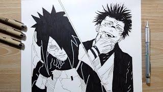 How to draw Madara vs Sukuna Easy Step by Step | Fanart