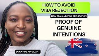 Proof of genuine intentions for New Zealand visa application