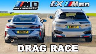 BMW M8 v BMW iX M60: DRAG RACE