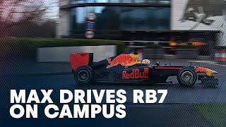 Max Verstappen Drives RB7 Around Red Bull Technology Campus