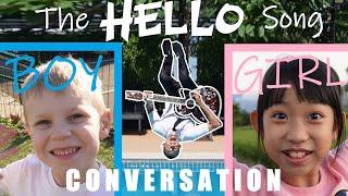 The Hello Song! (Boy and Girl Conversation Song) Jason The Glad. ESL Basic English Conversation Song