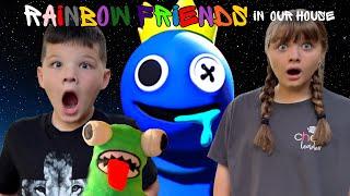 RAINBOW FRIENDS in OUR HOUSE! Aubrey and Caleb ESCAPE the RAinBOW FRIENDS in REAL LIFE!