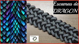 Como hacer una PULSERA PARACORD Escamas de Dragon - How to make - Pulseras Gruesas