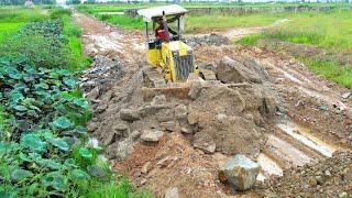 New project! Get Ready for Housing Process Build Road Use Dozer D31S Pouring Soil Spreading Dirt