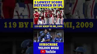 5 Lowest Scores Defended In IPL History | Telugu Buzz