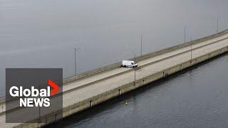 "It's scary": Kelowna bridge reopens after man parks van mid-span prompting police operation