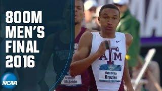 Donavan Brazier's 800m record at 2016 NCAA outdoor championships