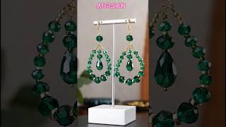 DIY Jewelry, Handmade Crystal Beaded Earrings - Easy Wire Wrapped Earrings Design - Jewellery Making