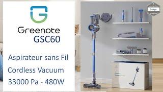 Greenote GSC60 Cordless Vacuum Cleaner 33000Pa with Touch Screen - Bagless Stick Vacuum Cleaner