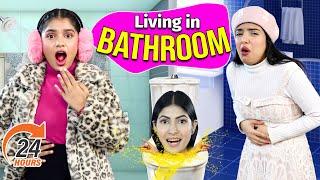 24 Hours Living in BATHROOM Challenge | Gone Extremely Wrong | DIY Queen