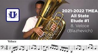 2021-2022 TMEA Tuba Etude #1 8. Veloce from Blazhevich 70 Studies for BBb Tuba Vol. 1