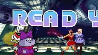 Chowder (me) and Papyrus vs Athena and Ingrid MUGEN BATTLE