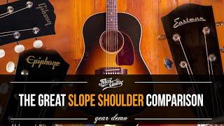 The great SLOPE SHOULDER comparison! GIBSON J45 vs. EPIPHONE J45 vs. EASTMAN E10SS & E20SS