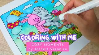 Relaxing Coloring Session | Cozy Moments Coloring Book | Ohuhu Markers & Soft Piano