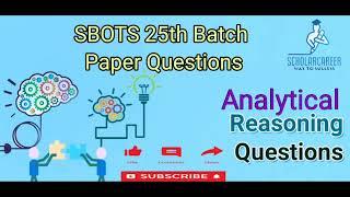 NTS SBOTS Past Paper 25th batch Analytical Reasoning Questions with solution