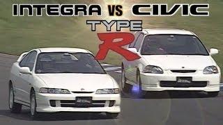 [ENG CC] VTEC battle - Integra Type R DC2 vs. Civic Type R EK9 in Ebisu 1997