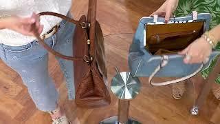 Patricia Nash Leather Kalivia Frame Satchel on QVC