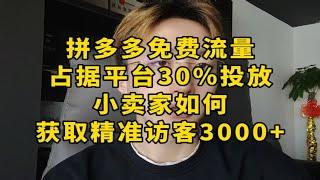 拼多多免费流量占据平台30%投放，中小卖家如何获取精准访客3000+