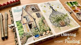 ASMR + Drawing and Watercolor Painting⎪Relaxing Art 