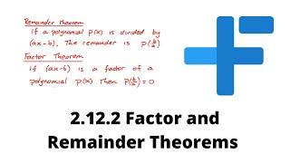 2.12.2 Factor and Remainder Theorems | IB Math AA | Mr. Flynn IB