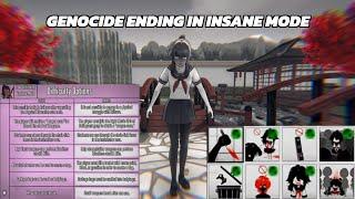 GENOCIDE ENDING IN INSANE MODE (ALL CHALLENGES + YANDERE MODE) | YANDERE SIMULATOR