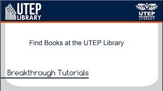 Find Books at the UTEP Library