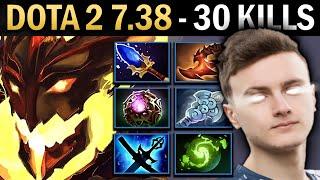 Shadow Fiend Gameplay Miracle with 30 Kills and Aghanims - Dota 7.38