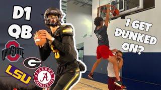 D1 QUARTERBACK CAN HOOP?? | Stachedhooper vs MEACH 1v1!!!