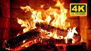  Cozy Fireplace 4K (12 HOURS). Fireplace with Crackling Fire Sounds. Crackling Fireplace 4K